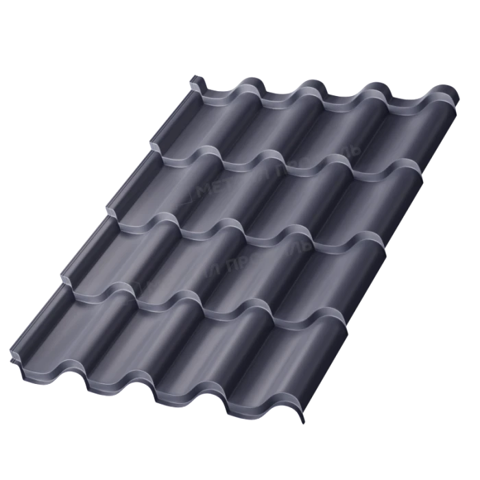 Металлочерепица Металл-Профиль Монтерроса-SL 0,5 PURMAN® RAL 7024 Серый графит